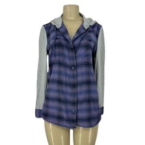 The North Face Small Women Button Up Hooded Campgroup Shacket Shirt Jacket 13-21